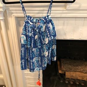 Lilly Pulitzer Jellyfish Tank with tassels. XS